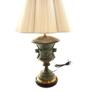 Wild Wood Neoclassical Table Lamp Lighting Luxury Marbleized‎ Green Egypt  29"